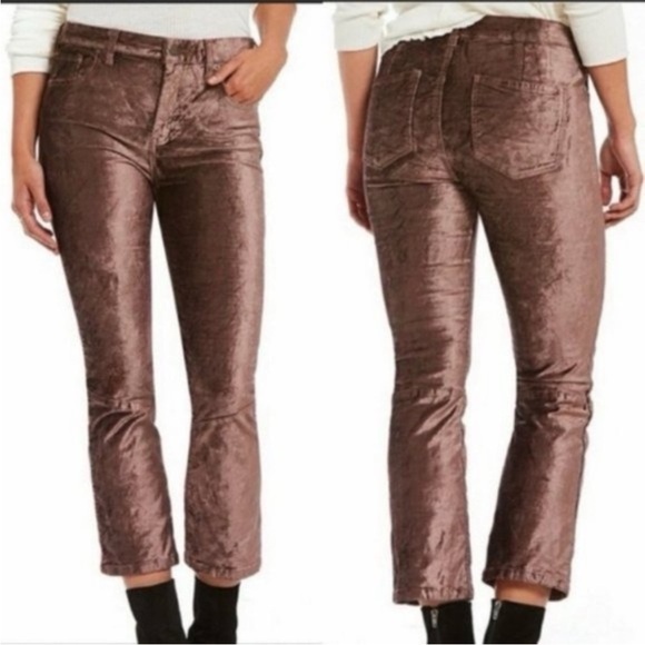 Free People Velvet Brown Cropped Ankle Pants Size 31 - Picture 4 of 5